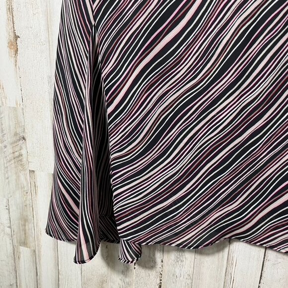 Vintage 90s Worthington Stripe Asymmetrical‎ Midi Skirt Womens Size 10/Medium - Picture 2 of 4